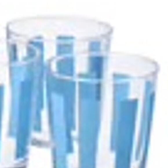 IKEA PILLERSTARR Blue Stripes Glass 10 oz Classic Striped Drinkware Set of 4 - Picture 2 of 2